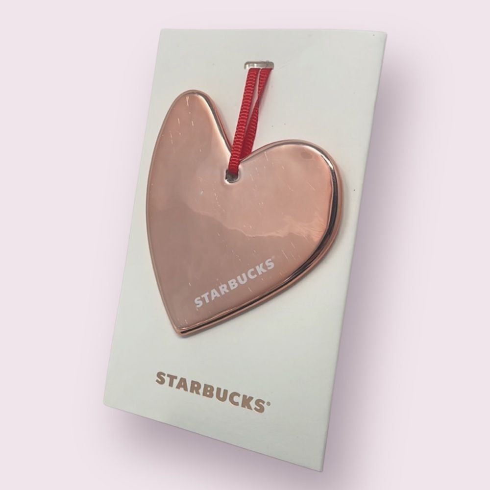 Starbucks Copper Heart Ceramic Christmas Holiday Ornament